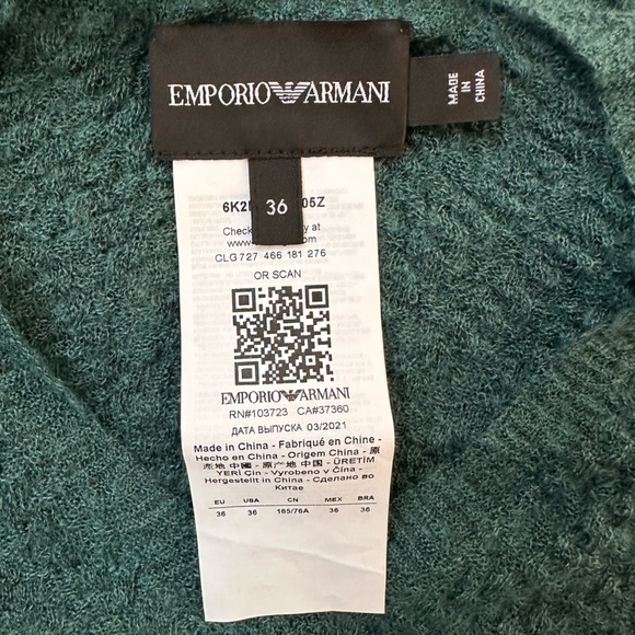 Emporio Armani Women's Sweater V-Neck Knit - Picture 4 of 4